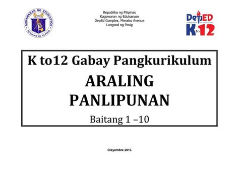 K 12 curriculum guide in araling panlipunan